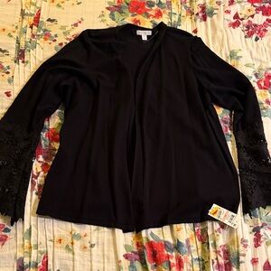 Charter Club Black Lace Sleeve Blouse